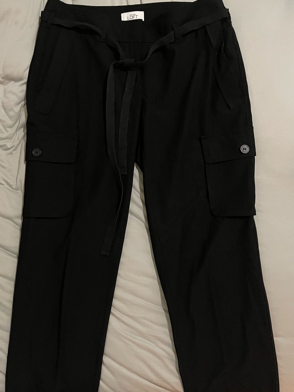 LOFT Black Marisa Style Cargo Joggers